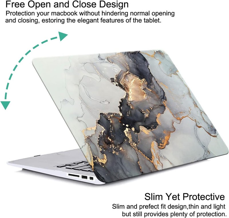 KEROM Compatible for MacBook Air 13 inch Case 2025-2022 M4 M3 M2 A3240 A3113 A2681, MacBook Air M4 13 inch Case, Protective Plastic Hard Shell & Keyboard Cover for Mac Air 13.6'', Blue Gold - Image 2
